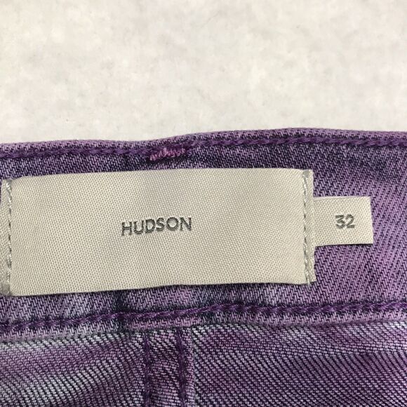 NWT HUDSON Slim Straight Jean Men 32x34 Purple Streak Wash Stretch Denim Blake - Picture 12 of 15